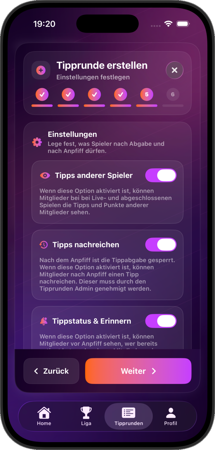 Protip Tipprunde erstellen Schritt 4