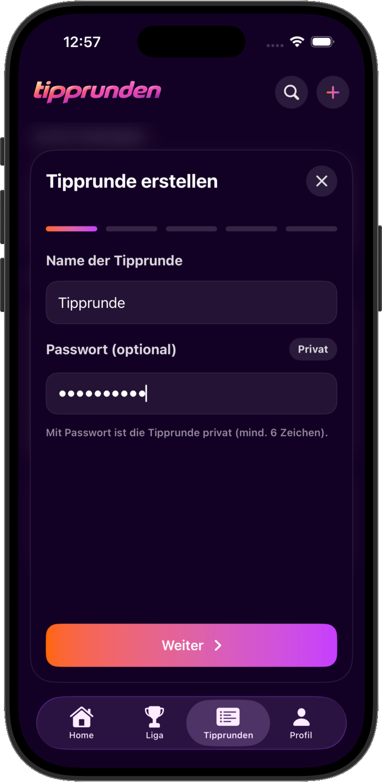 Protip Tipprunde erstellen