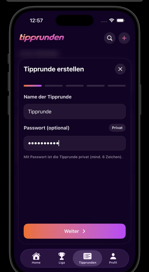 Protip Tipprunde erstellen