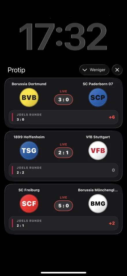 Protip Live-Updates auf dem Sperrbildschirm